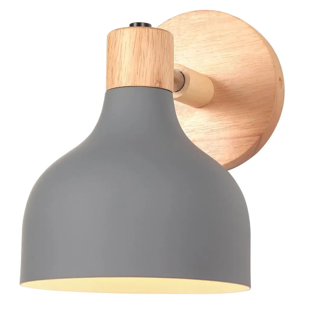 Nordic Wood Macaron Wall Sconce E27 Home Lighting Fixture