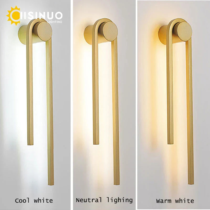 U-Shaped Wall Lamp: Industrial Black Gold Lighting for Home Decor
