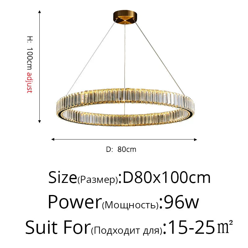Crystal LED Ceiling Chandeliers: Modern Living Room Dining Room Pendant Lamp