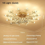Crystal Ceiling Chandelier LED Light Fixture for Living Room Bedroom Kitchen
