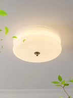 White Yellow Glass LED Ceiling Chandelier Modern Living Room Decor