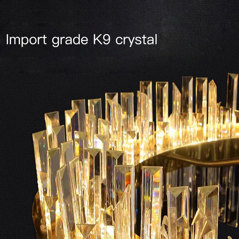 Crystal Ceiling Chandelier: Nordic Light Luxury Round Villa Pendant for Living & Dining Rooms