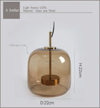 Nordic Glass Chandelier LED Bedroom Lamp - Contemporary Design for Interior Lighting