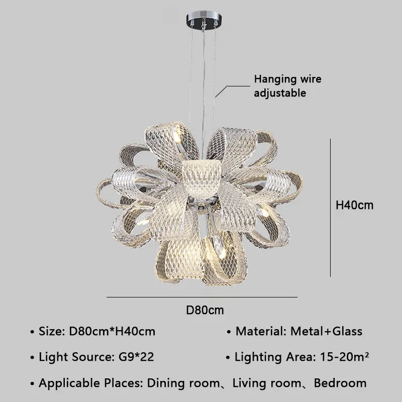 Luxury Glass Pendant Chandelier - Modern Minimalist Living Room Lighting Fixtures