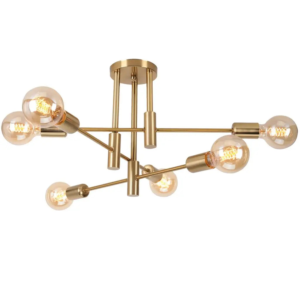 Industrial Chandelier: Modern Wrought Iron LED Ceiling Lamp for Home Decor