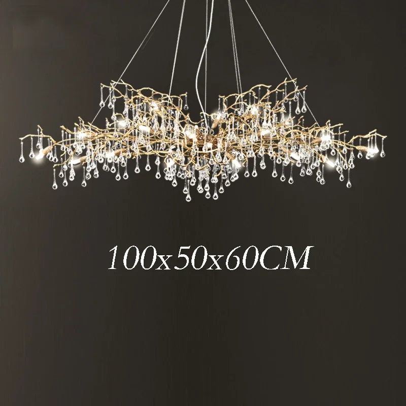 Gold Crystal Chandelier: Modern LED Luxury Lighting for Living Room Villa