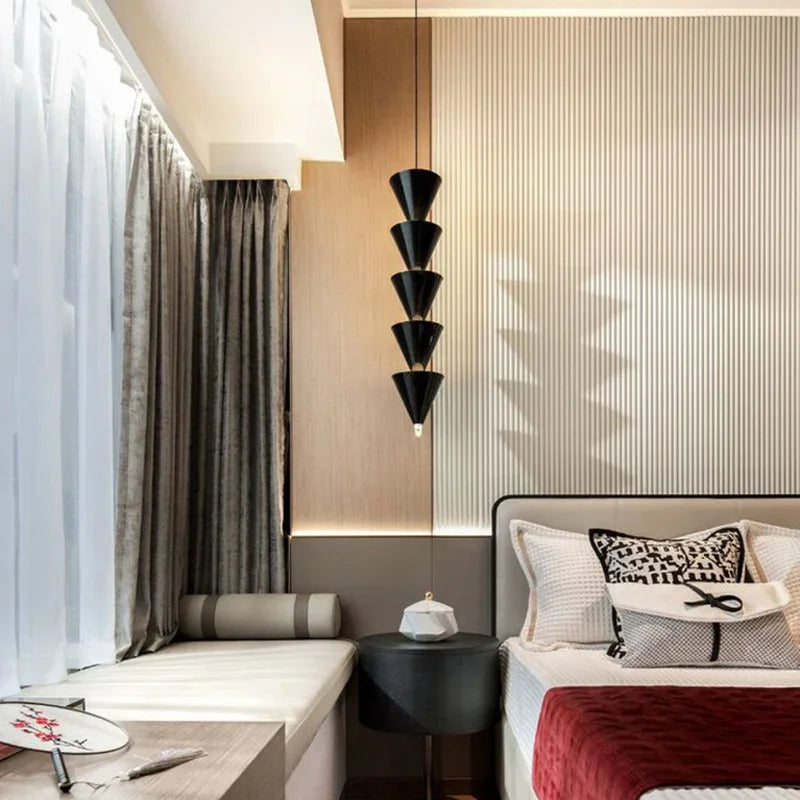 Tapered Cone Pendant Lamp - Modern Bedroom Chandelier for Stylish Corridor and Living Room