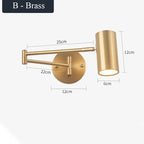 Swing Arm Wall Sconce with LED Reading Light for Bedroom and Living Room