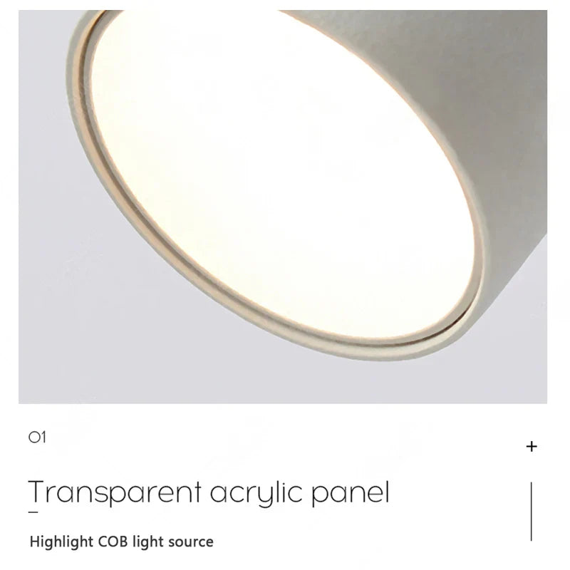 Adjustable Indoor LED Wall Lamp Spotlight Fixture, Aluminum, Rotatable 350°