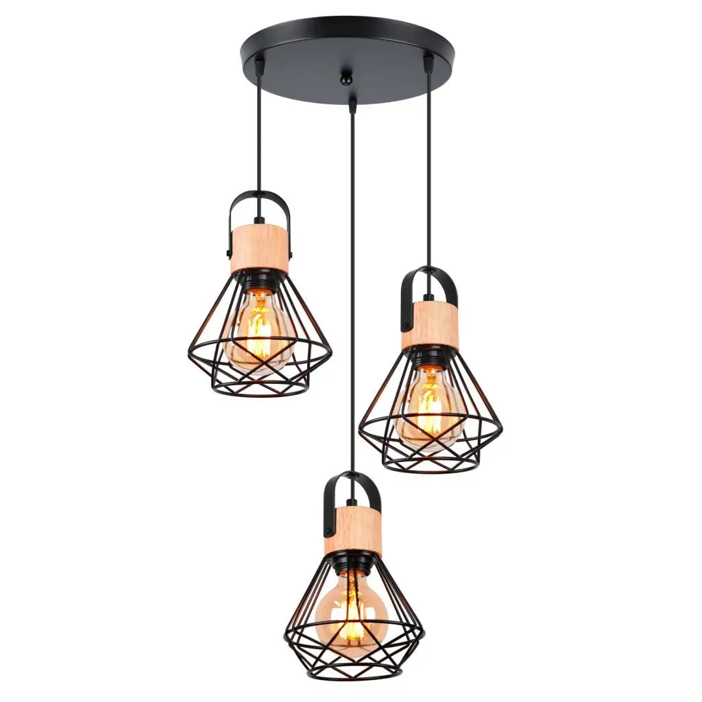 Modern Wood Pendant Light Fixture for Living Dining Kitchen Bedroom