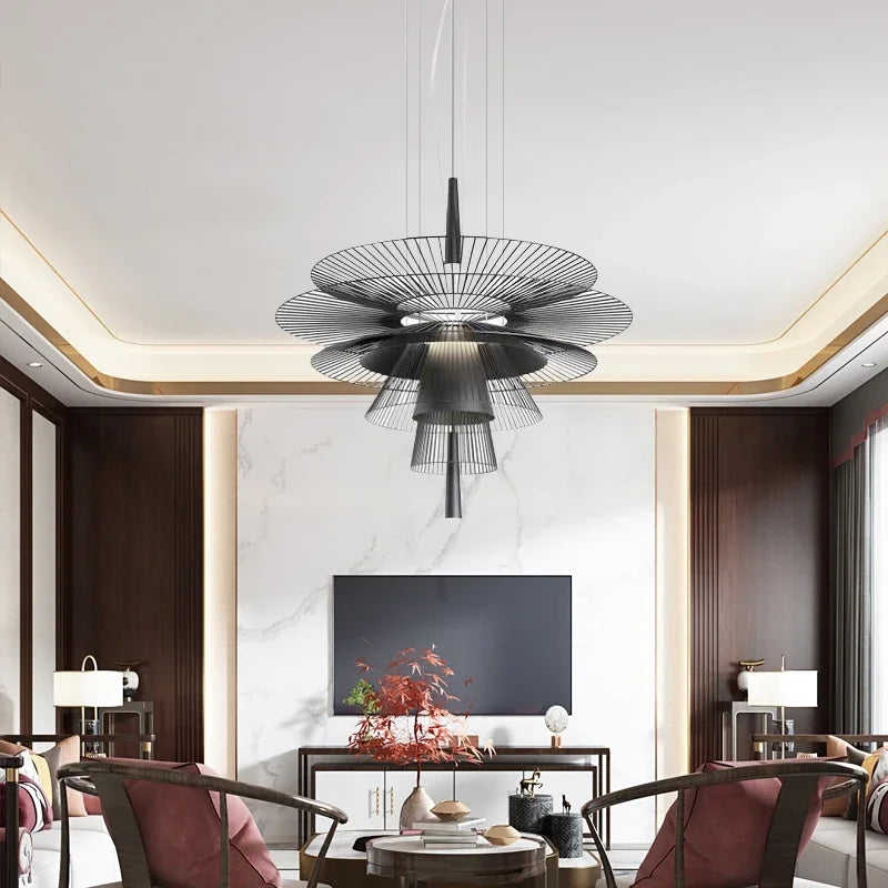 Metal Cord Pendant Chandelier for Loft Luxury Home Decor Lighting