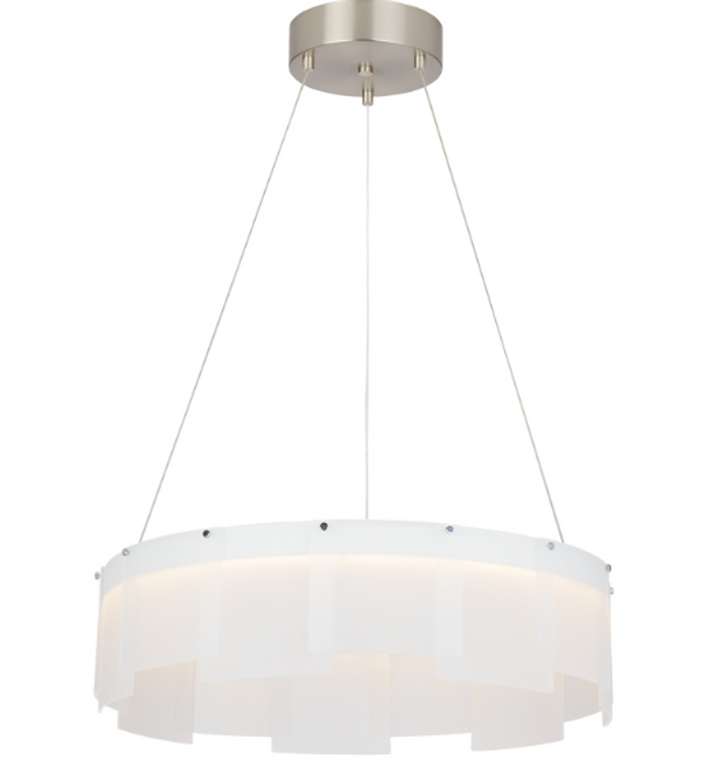 Stratos Chandelier, Integrated LED, Frosted/Satin Nickel , 30.6"W (700STR30FS-LED927 70E7HTW)