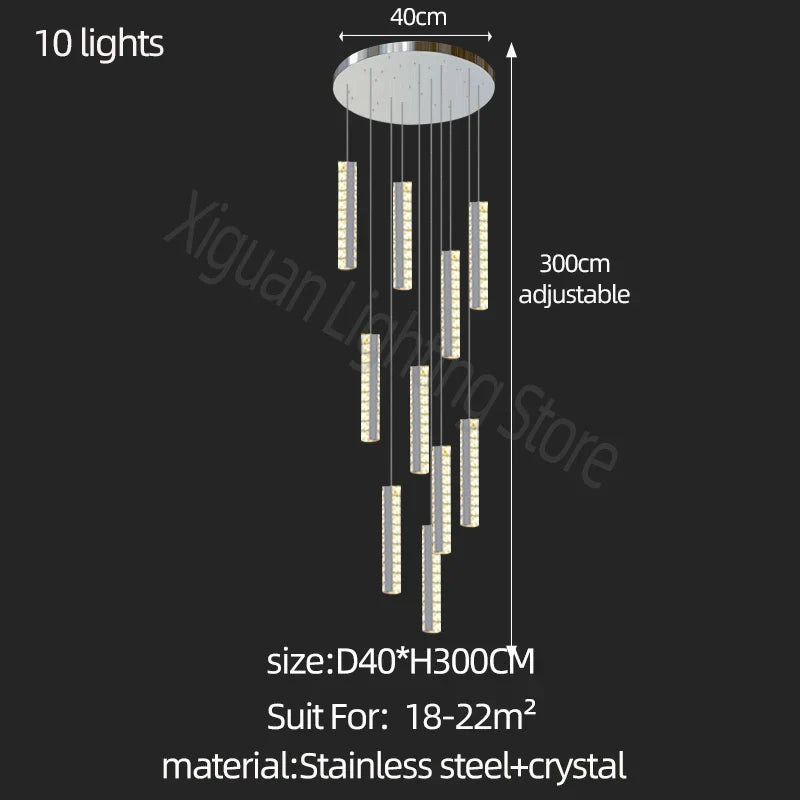 Modern Crystal Chandelier: Luxury Lighting for Living Room, Dining, Cafe, Staircase