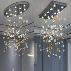Modern Crystal Chandelier: Stone Decorative Living Room Lighting