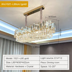 Crystal Chandelier: Modern Elegant Lighting for Living Room, Bedroom, Kitchen