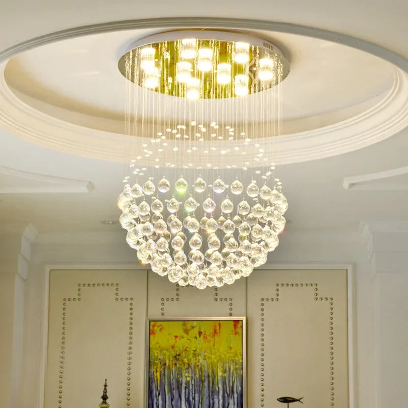 K9 Crystal Ball LED Ceiling Chandelier for Living Dining Room Bedroom Home Decor