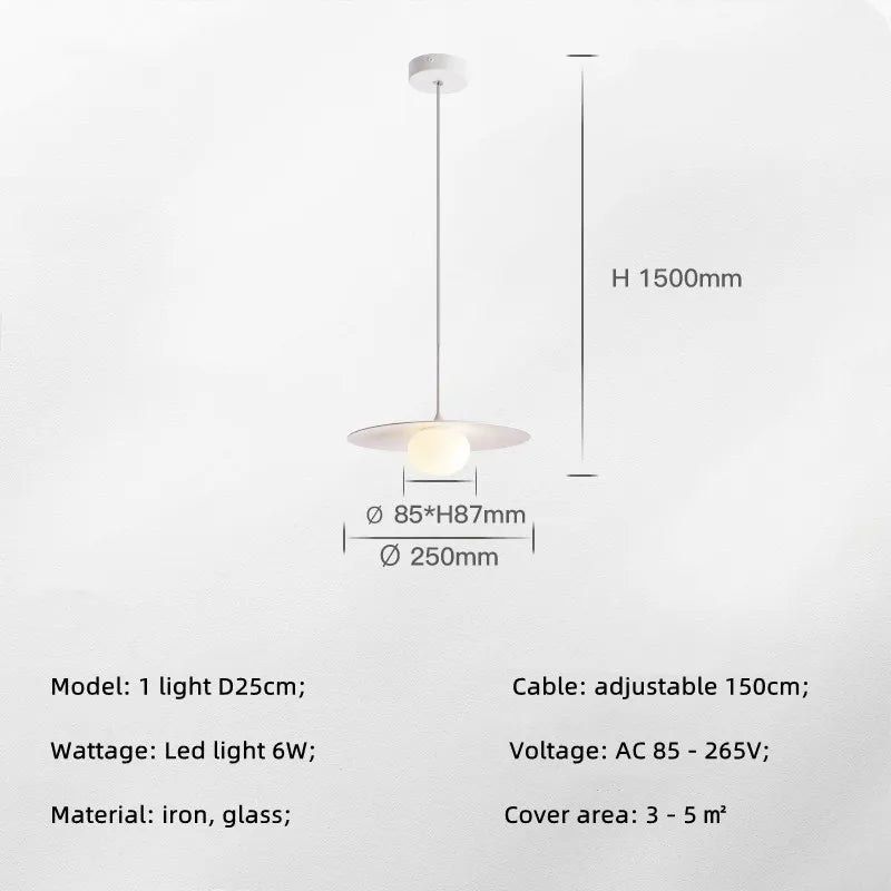 Nordic White Iron LED Chandelier with Hanging Pendant Lighting