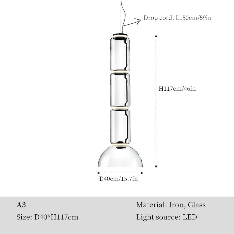 Modern Clear Glass LED Ceiling Chandelier for Living Room & Bar Décor