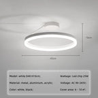 Minimalist Round LED Ceiling Chandelier | Aluminum Living Room Bedroom Light Fixtures