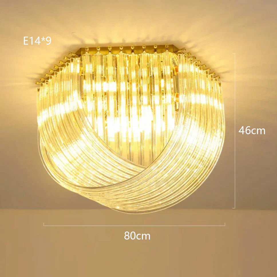 Modern Nordic Glass Tube Chandelier for Living Room Bedroom Restaurant Lighting