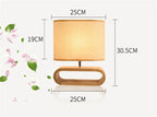 Wooden Bedside Lamp for Bedroom Nightstand - Small Desk light for Living Room