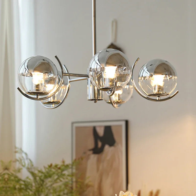 Modern Chrome Ceiling Chandelier LED Pendant Lamp for Bedroom & Restaurant