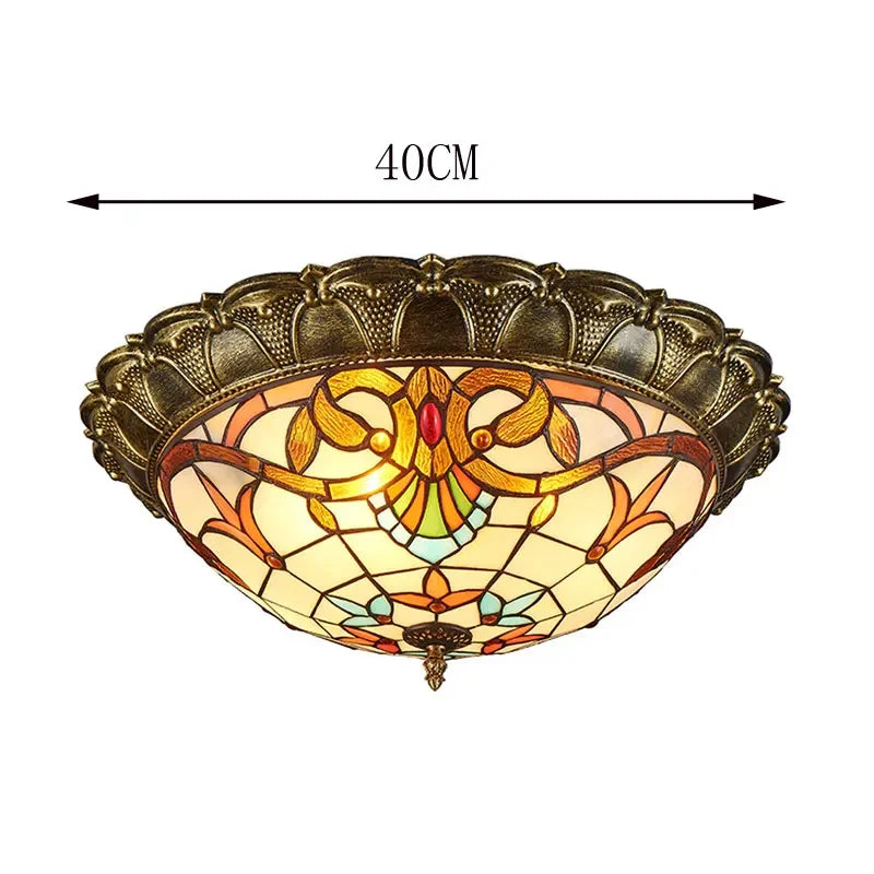 Bohemian Glass Ceiling Light: European Baroque Style for Home Decor & LED Lighting.