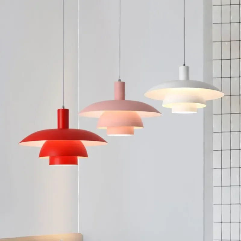 Metal Umbrellas LED Pendant Light: Modern Gradient Colourful UFO Design