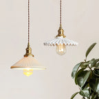 Japanese Ceramic Brass Bedside Chandelier for Bedroom Bay Window Bar Lighting