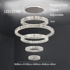 Crystal LED Chandelier: Modern Luxury Chrome Steel & Clear K9 Crystal Lighting