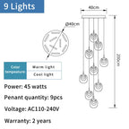 Gold Crystal Staircase Chandelier: Luxury Indoor Lighting for Dining Room & Hallway