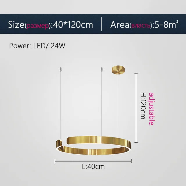 Modern LED Chandelier: Height Adjustable Pendant for Dining & Living Room.