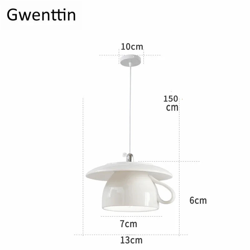 Ceramic LED Pendant Lights: Nordic Teapot Design for Modern Living and Kitchen.