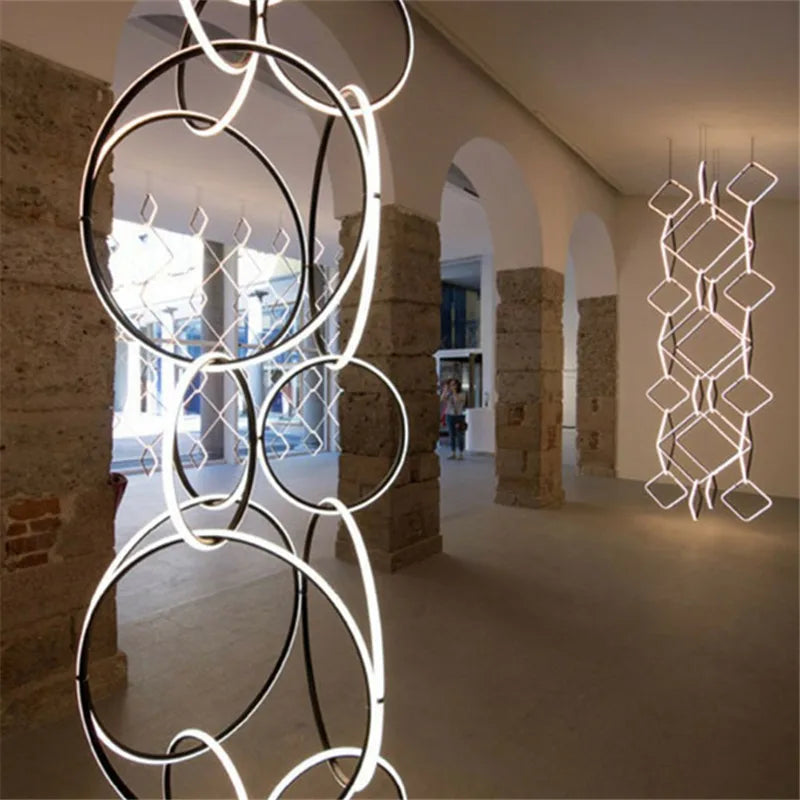 Minimalistic Pendant Light - Designer Ring Lamp for Office, Living Room, Bedroom