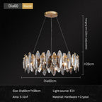 Crystal Ceiling Chandelier: Modern Luxury E14 Lighting Fixture for Home Decor