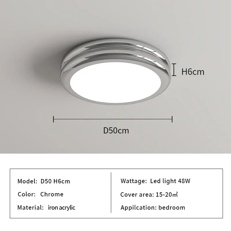 Modern Minimalist LED Round Ceiling Light for Bedroom Indoor Decor