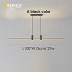 Adjustable LED Pendant Light in Black/Gold for Office Dining Living Room