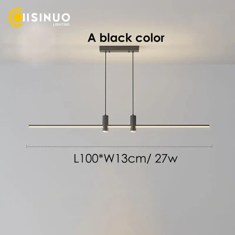 Adjustable LED Pendant Light in Black/Gold for Office Dining Living Room