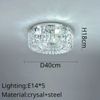 Crystal Ring LED Ceiling Lamp: Modern Luxury for Home Décor
