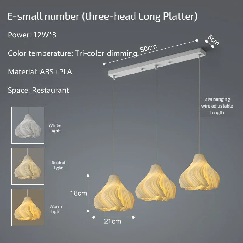 Modern 3D Print Ceiling Chandelier for Living Room & Restaurant Dining Décor