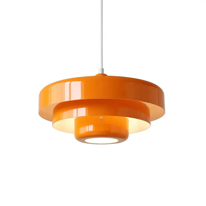 Retro Orange Pendant Lamp LED Ceiling Chandelier for Dining Room & Cafe