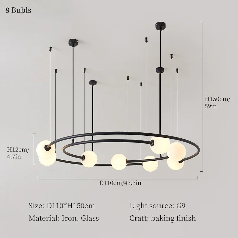 LED Round Chandelier Pendant Light for Ceiling Living Room Bedroom Decor