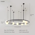 LED Round Chandelier Pendant Light for Ceiling Living Room Bedroom Decor