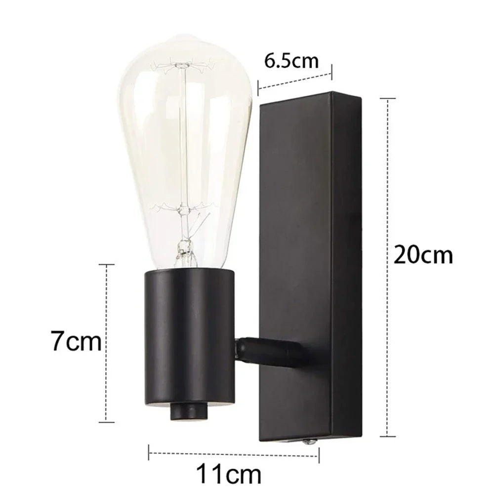 Nordic Vintage Wrought Iron Wall Lamp Sconce for Bedroom Living Room Decor