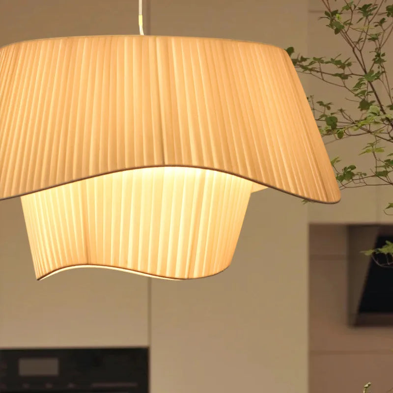 Fabric Pendant LED Light: Nordic Designer Hanging Lamp for Bedroom Decor