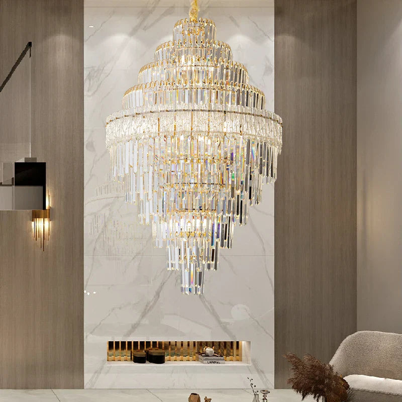 Elegant Crystal Chandelier: Modern European Lighting for Living, Dining & Bedroom