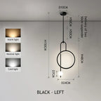 LED Ring Pendant Chandelier for Home Dining Living Bedroom Suspension