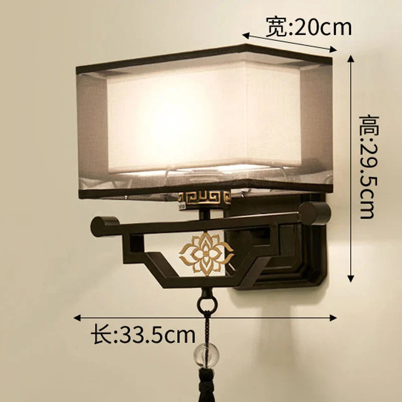 Elegant Fabric Wall Lamp for Living Room Bedroom, Modern LED Lighting Fixtures