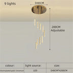 Luxury Crystal LED Chandelier for Modern Living Room and Spiral Staircase