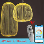 Modern Remote LED Pendant Lamp: Retro Bird Cage Design for Stylish Industrial Lighting